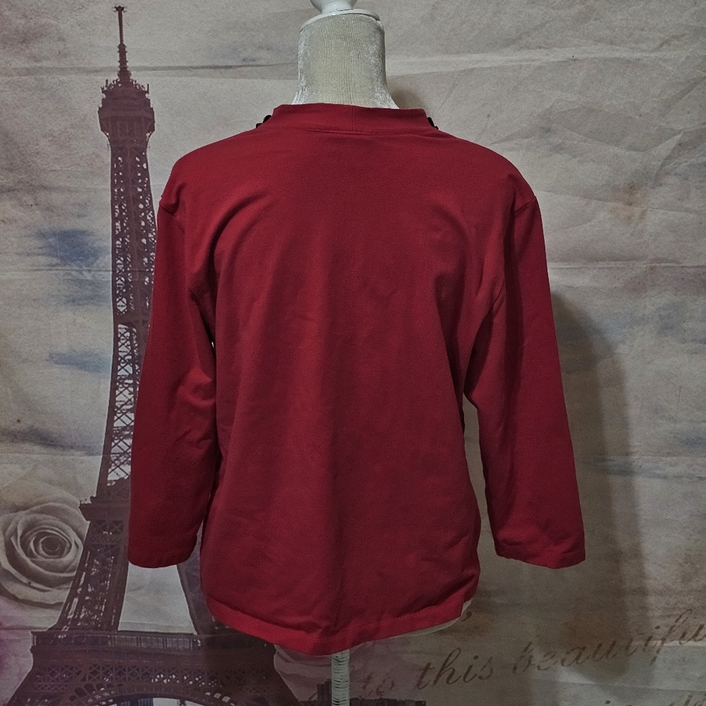 Ruby Rd. Red Blouse with Black Accents - Picture 7 of 8